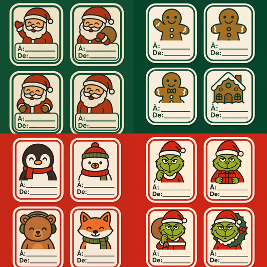 4 palettes d’autocollants de Noël